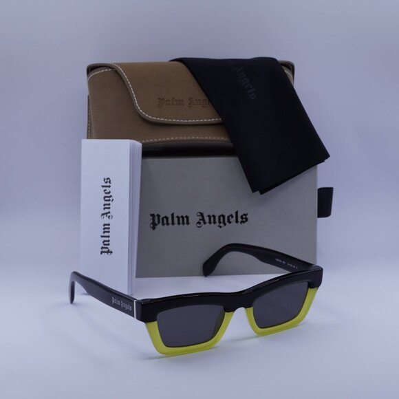 Palm Angels PERI108 MELROSE 1807 Cat Eye Sunglasses - Black/Yellow/Grey - Picture 4 of 9